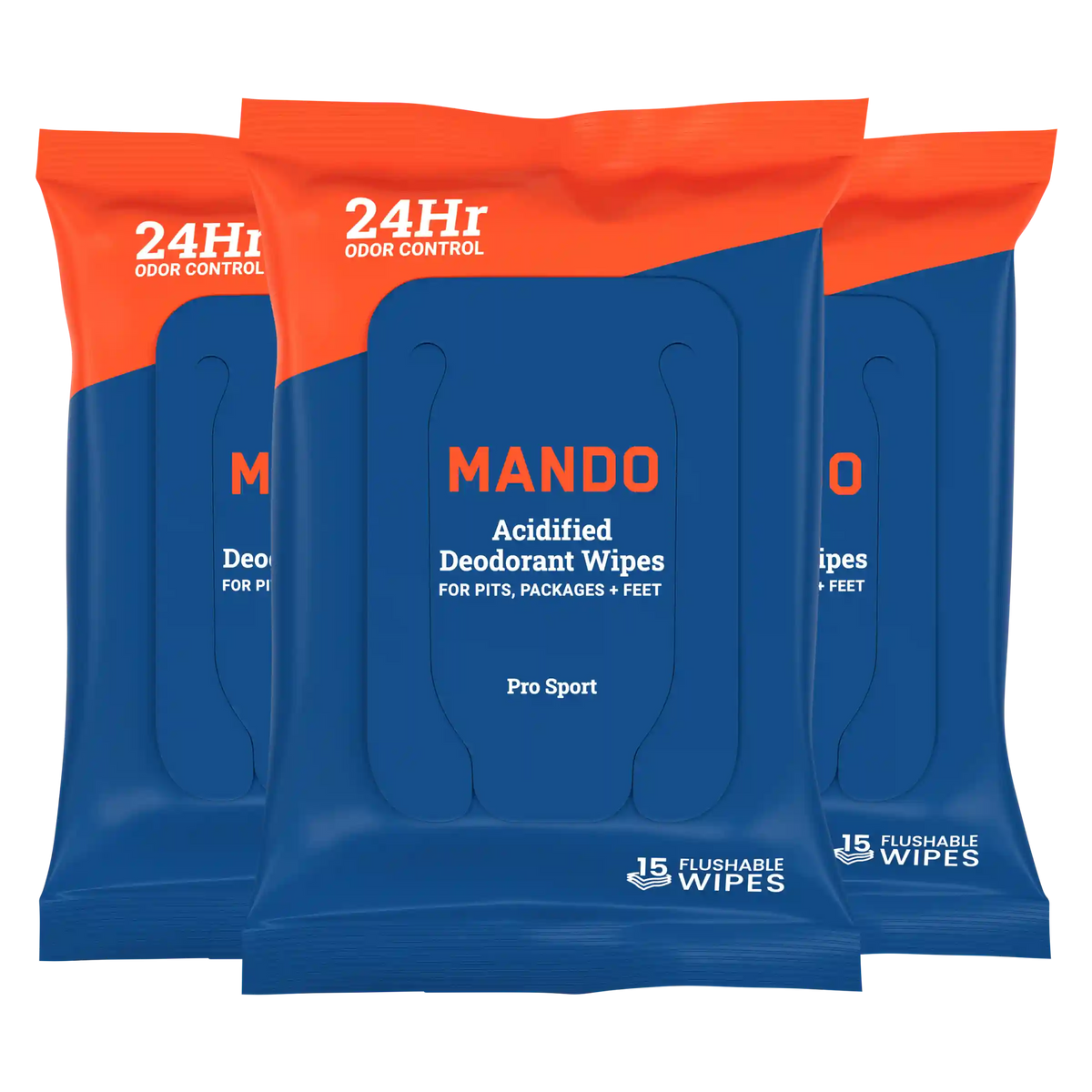 3-pack 15CT Wipes | Acidified Deodorant Wipes