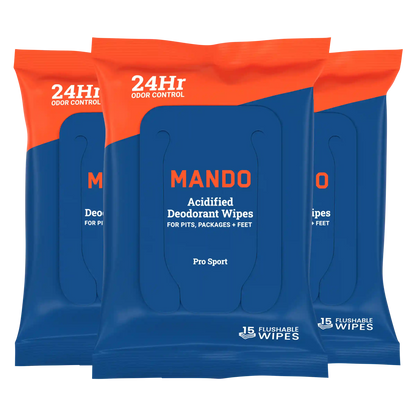 3-pack 15CT Wipes | Acidified Deodorant Wipes