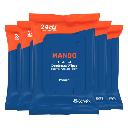 5-pack 15CT Wipes | Acidified Deodorant Wipes