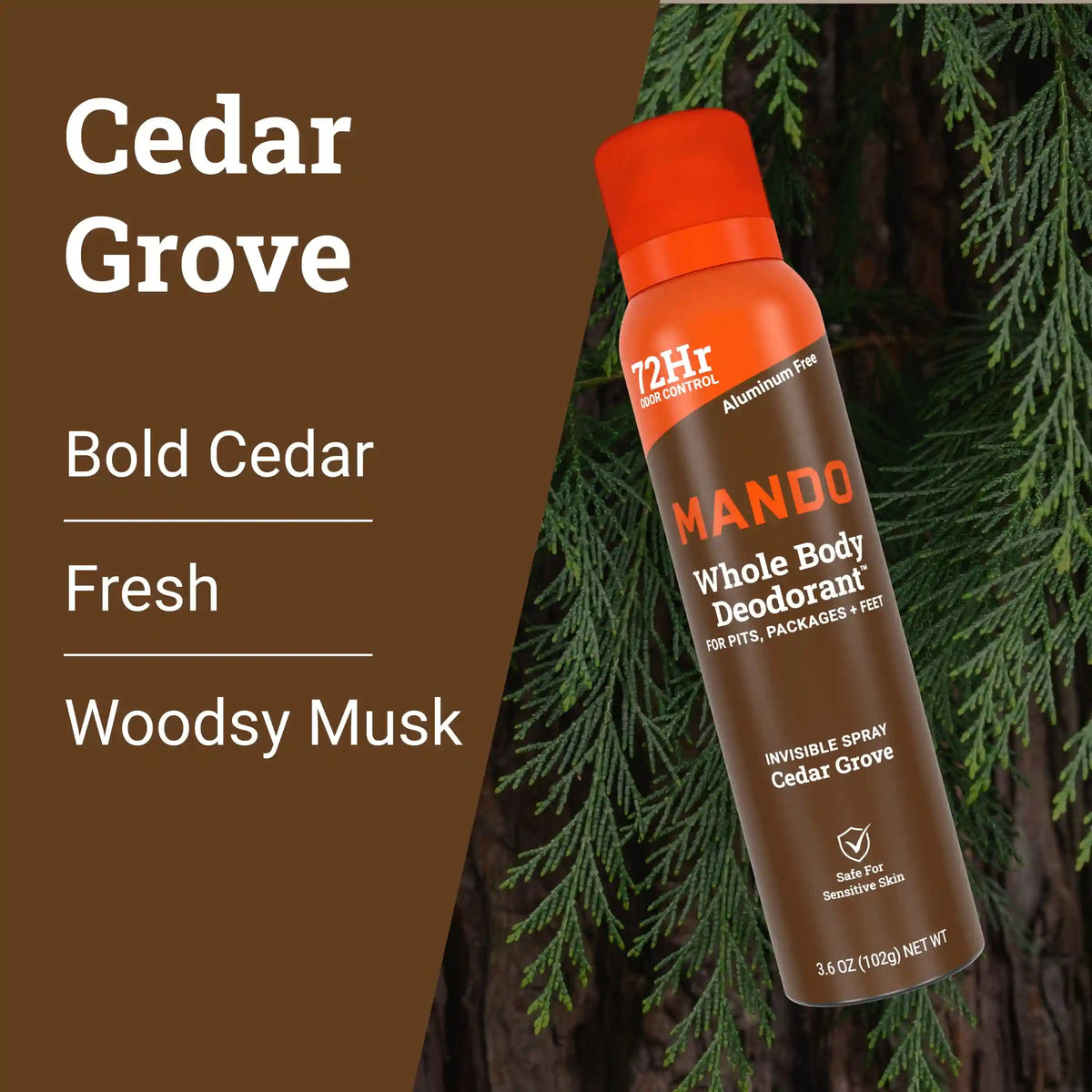 Cedar Grove | Aluminum Free Spray Deodorant