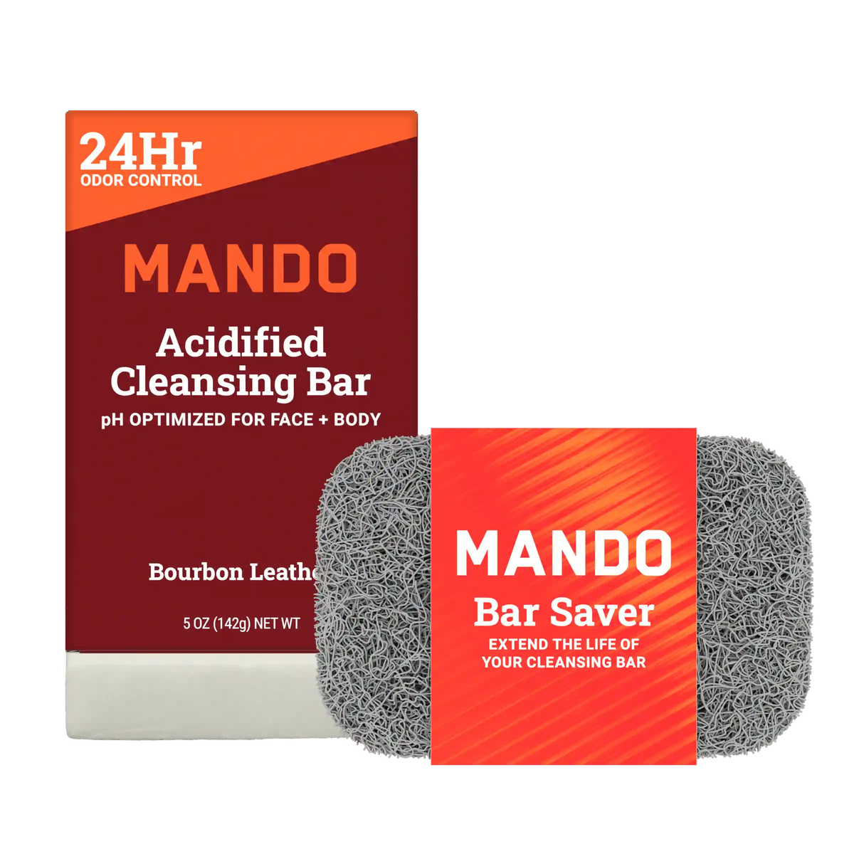 Bourbon Leather | Acidified Cleansing Bar & Bar Saver