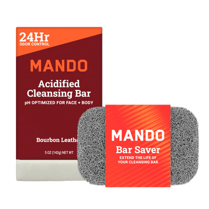 Bourbon Leather | Acidified Cleansing Bar & Bar Saver